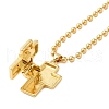 Real 18K Gold Plated Brass Pave Shell Ball Chain Locket Pendant Necklaces for Women NJEW-K381-02D-G-2