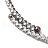 Rack Plating Brass Cubic Zirconia Elasticity Necklaces NJEW-S425-01B-4