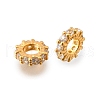 925 Sterling Silver Micro Pave Clear Cubic Zirconia Beads STER-F061-05G-1
