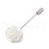 Resin Glitter Flower Brass Stick Lapel Pins JEWB-BR00170-04-4