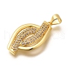Rack Plating Brass Micro Pave Cubic Zirconia Pendants KK-L226-023G-2