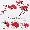 Gorgecraft 6Pcs 6 Style Plum Blossom Shape Appliques PATC-GF0001-07-6