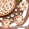   300Pcs 6 Styles Natural Unfinished Wood Beads WOOD-PH0002-94-4