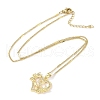 304 Stainless Steel Heart Pendant Necklaces with Cubic Zirconia NJEW-H029-01G-S-2