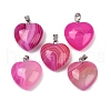 Dyed Natural Banded Agate Pendants G-G202-08C-1