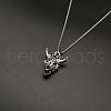 Alloy Ruby Rhinestone Pendant 667 Stainless Steel Chain Necklaces FS-WG7010E-01-1