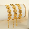 304 Stainless Steel Shell Shape Link Chain Bracelets for Women BJEW-S165-03G-1