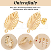 Unicraftale 20Pcs Leaf Brass Stud Earring Findings KK-UN0002-14-5