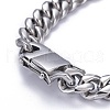 Men's 304 Stainless Steel Cuban Link Chain Bracelets BJEW-P263-B02-P-3