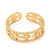 304 Stainless Steel Hollow Open Cuff Rings for Women STAS-D085-36G-2