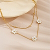 Daisy Flower 304 Stainless Steel Chain Necklaces FS-WGEC3D7-08-2