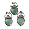 Natural Green Aventurine & Amethyst Big Pendants G-A221-04G-1