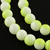 Two-Color Baking Painted Glass Bead Strands DGLA-R050-8mm-22-1