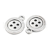 4-Hole Button Tibetan Style Zinc Alloy Charms X-TIBEP-R334-167AS-RS-3