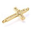 Brass Pave Clear Cubic Zirconia Connector Charms KK-M101-02F-G02-2