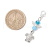 Tibetan Style Alloy & Glass Angel Pendant Decorations HJEW-JM03165-03-3