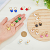 FIBLOOM 9 Pairs 9 Colors Butterfly Acrylic Dangle Leverback Earrings EJEW-FI0001-97-3