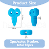 DICOSMETIC 18Pcs 9 Colors Food Grade Silicone Focal Beads SIL-DC0001-58-2
