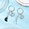 Synthetic Opalite & Natural Obsidian Pendant Keychains KEYC-JKC01212-1