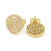 Brass Micro Pave Cubic Zirconia Ear Studs EJEW-P261-35G-2