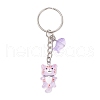 Resin Glass Cat and Fish Luminous Keychain KEYC-JKC01236-4