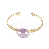 Natural Amethyst Coffee Bean Open Cuff Bangle BJEW-G660-01G-09-2