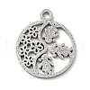 Non-Tarnish 304 Stainless Steel Textured Pendants STAS-J040-07B-P-1