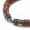 2Pcs 2 Style Natural Coconut & Gemstone Stretch Bracelets Set BJEW-JB07938-7