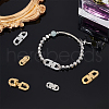 Unicraftale 4Pcs 4 Styles 304 Stainless Steel Fold Over Clasps STAS-UN0055-30-2