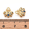 Brass Micro Pave Cubic Zirconia Charms KK-N261-98G-3