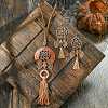 Woven Net/Web with Feather Alloy & Wood Necklaces & Earring Sets FS-WG8596C-02-3