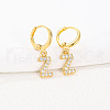 Brass Micro Pave Clear Cubic Zirconia Hoop Earrings FS-WGAF6E5-26-1