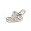 Brass Micro Pave Clear Cubic Zirconia Pendants KK-B099-01P-Y-2
