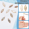 BENECREAT 12Pcs 2 Colors Shell Paper Resin Connector Charms KK-BC0012-73-4