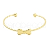 Brass Bowknot Cuff Bangles for Women BJEW-Z072-03G-04-2