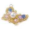 Seed Beads Beaded Charms PALLOY-MZ00345-01-3