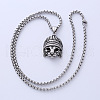 Vintage Punk Men's Stainless Steel Indian Eagle Pendant Necklaces BQ9040-3