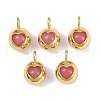 Natural Dyed Agate Heart Pendants KK-A257-20G-02-1