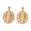 Brass Micro Pave Clear Cubic Zirconia Pendants ZIRC-M116-19G-1