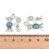 Synthetic Turquoise & Alloy Pendants PALLOY-H146-01AS-R-3