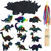 12Pcs Dinosuar Scratch Rainbow Painting Art Paper PW-WG54087-01-1