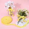 20 Yards Ruffled Polyester Elastic Lace Trim EW-WH0018-01A-4