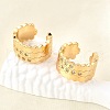 Brass Micro Pave Clear Cubic Zirconia Cuff Earrings EJEW-F370-32G-1