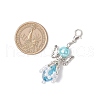 Angel Handmade Glass Pearl Beaded Pendants Decorations HJEW-JM03403-3