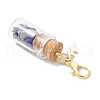 Natural Lapis Lazuli Chips inside Glass Wishing Bottle Pendant Decoration HJEW-JM03307-03-5