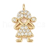 Rack Plating Brass Micro Pave Cubic Zirconia Pendants KK-H509-37G-1