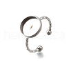 304 Stainless Steel Cuff Ring Components RJEW-H250-02B-P-1