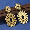 304 Stainless Steel Dangle Stud Earrings for Women EJEW-K268-12A-G-2