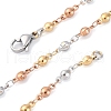 3-Color 304 Stainless Steel Ball Link Chain Necklaces NJEW-Q013-06-2