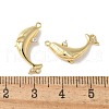 Brass Micro Pave Clear Cubic Zirconia Connector Charms KK-Q031-11G-3